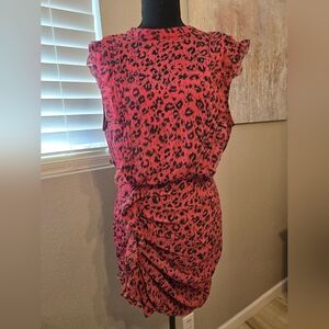 All Saints Pink and Black Mini Dress